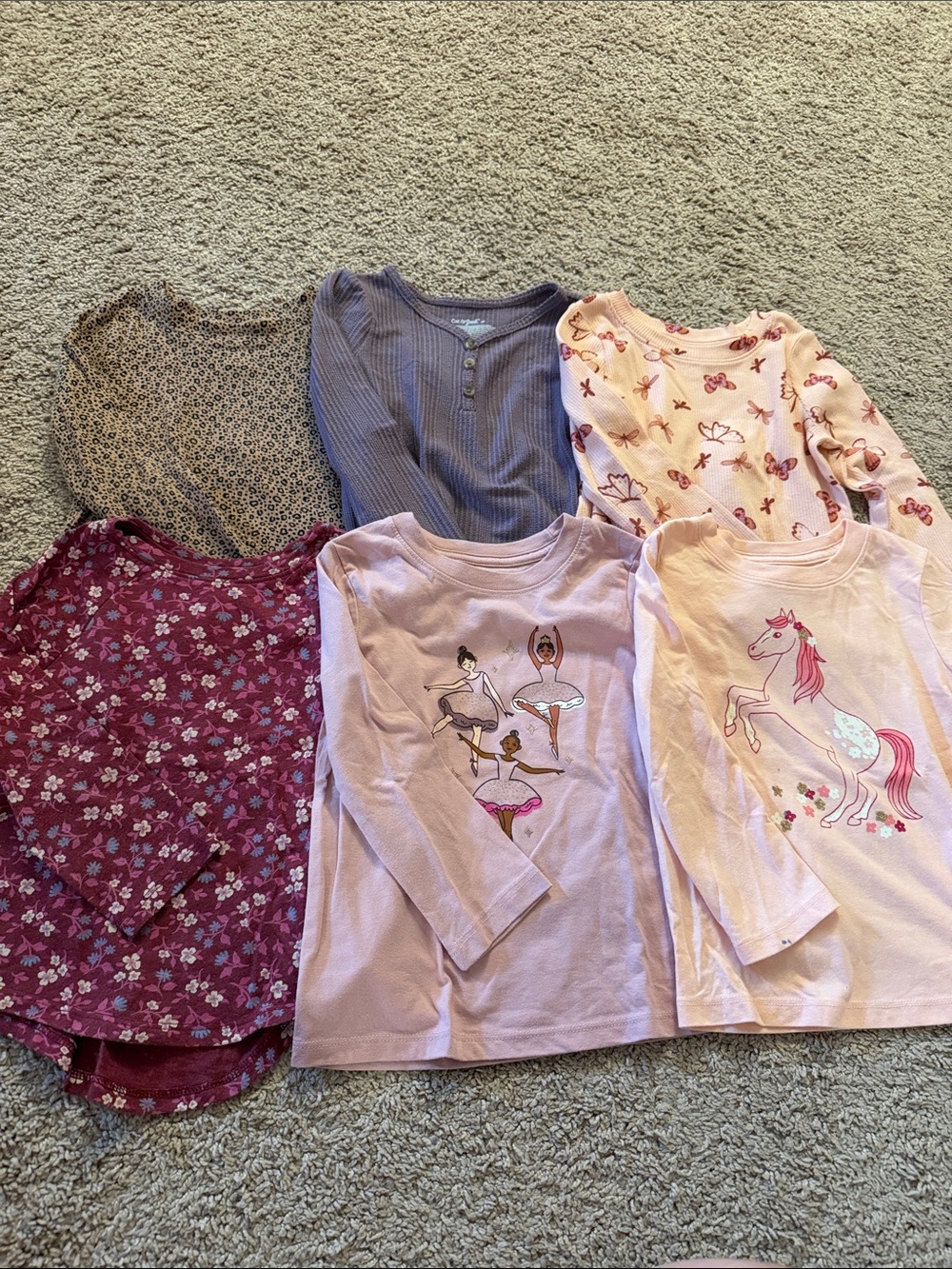Cat & Jack Girls' Floral Long Sleeve Tee - set